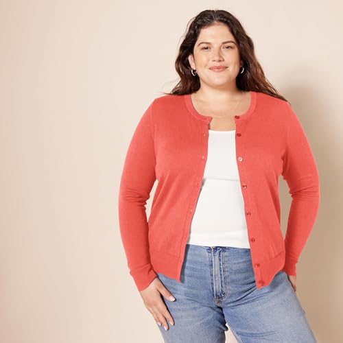 image for Amazon Essentials Women's Lightweight Crewneck Cardigan Sweater (Avail