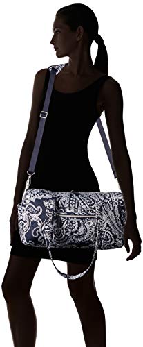 Vera Bradley Women's Performance Twill Small Travel Duffel Travel Bag, Deep Night Paisley Neutral, One Size