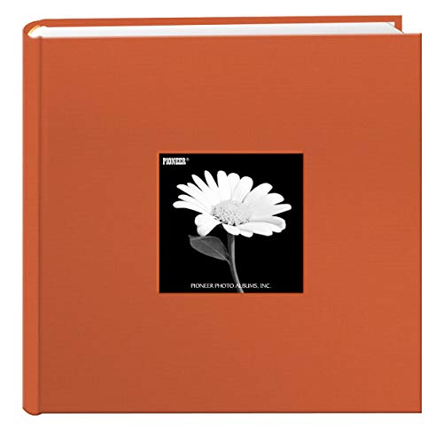 Fabric Frame Cover Photo Album 200 Pockets Hold 4×6 Photos, Tangerine Orange