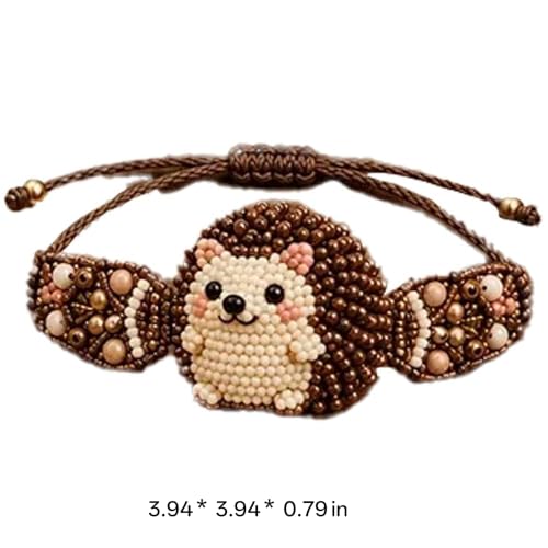 Synvexor DIY Beaded Bracelet Making Kit,3D Animal Bead Craft Kit for Beginners,Creative Jewelry Supplies with Charms and Beads,Adults & Craft Lovers,Full-Color Instruction Sheet(Hedgehog) - Image 3