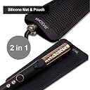 ANGENIL Heat Resistant Silicone Travel Mat Pouch for Titanium Flat Iron Professional Hair Straightener and Curler 2 in 1 Curling Wand Rod Wave Curling Iron Tools gallery image
