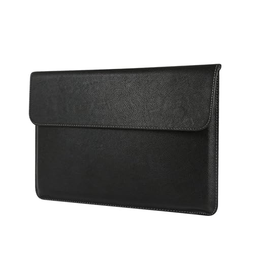 Megoo Leather Sleeve Case Compatible with Microsoft Surface Book 3/2/1, 15 Inch Slim Laptop Sleeve, Protective Carrying Cover, Black