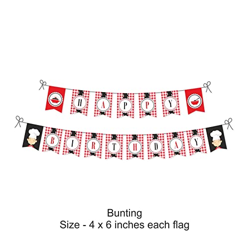 Image of PRETTY UR PARTY Little Chef PARTY Decorations Kit,80 Pcs Includes Banner,Balloons,Thank You,Centerpiece,Danglers,Birthday PARTY Supplies,Little Chef Birthday PARTY Decor,Birthday Banner For Boys Kids