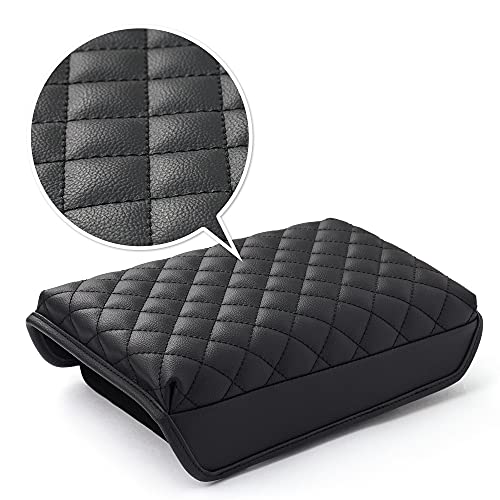 Kmmotors Model Y, Model 3 Center Console Cover Quilting Black, Armrest Cushion, Console Protector, Vegan Leather, Tesl* Accessories #TOP4