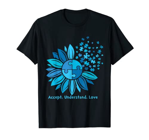 Retro Aceptar Entender Amor Autista Niños Autista Conciencia sobre Autismo Camiseta