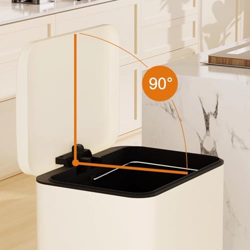 Cubo de basura rectangular 20 litros con pedal para cocina y contenedor doméstico 3