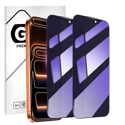 【ブルーライトカット&360°覗き見防止】【2枚セット】LXBESOS for iPhone 17 Pro Max 用のガラスフィルム 対応アイフォン 17 Pro Max 360°覗き見防止 上下左右 プライバシー保護 液晶保護フィルム 日本旭硝子製 9