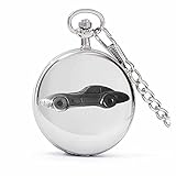 orologio da tasca Classic USA Car Corvette Circa 1979 ref35 effetto peltro design su una cassa argento lucido regalo uomo quarzo orologio da tasca fob