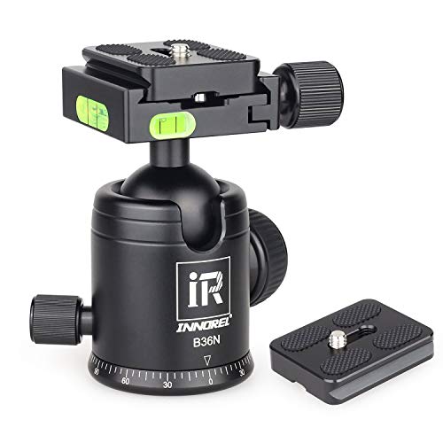 INNOREL B36N Testa a sfera per treppiede, fotocamera Tirpod con testa a sfera, diametro 36 mm, INNOREL B36N All Metal CNC Panorama Ballhead 1/4 vite 3/8 foro per fotocamera DSLR Camcorder