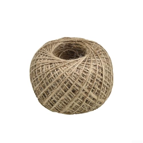 Beatanug Ficelle en lin naturel - 100 m - Rustique - Pour loisirs créatifs, scrapbooking, fleuriste, jardinage, empaquetage et emballage - Non blanchi
