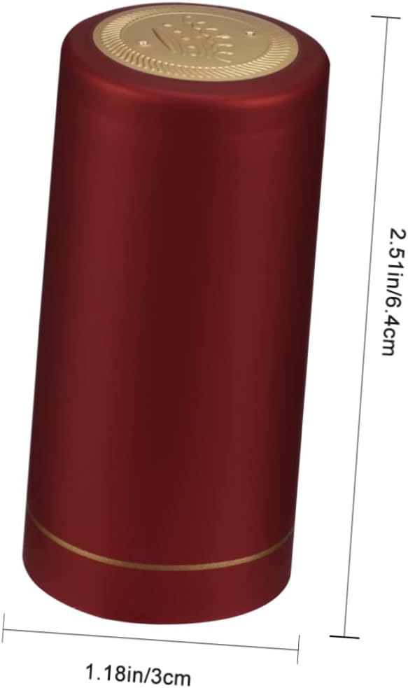 50pcs Red Plastic Wine Bottle Shrink Caps for Sealing Bottles