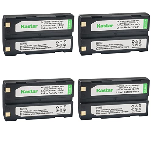 Kastar D-Li1 Battery 4-Pack Replacement for Trimble 29518, 46607, 52030, 54344, 38403, 5700, 5800, 92600, R4, R6, R7, R8, R8 GPS, R8 GNSS, MT1000