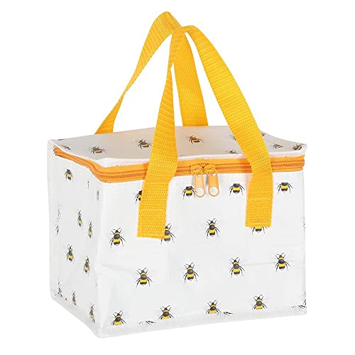 Something Different DP_04131 Lunch Bag | Bee Print | H16cm x W21cm x D13cm | Pack of 1, white and yellow