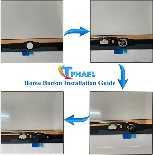 Tphaelay Black Home Button Replacement Compatible With Ipad Mini 4 7.9”/Air 2 9.7”/Pro 12.9 1St Gen 2015 Incl Flex Ribbon Cable Connector And Screwdriver #TOP4