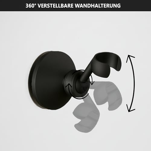 NatureSculpt Duschkopfhalter Magnetisch, 360° schwenkbar, Robustes und langlebiges Material, Perfekt für Van/Wohnmobile/Kastenwagen, Wasser und rostbeständig, Sicher und Rutschfest (Schwarz Matt)
