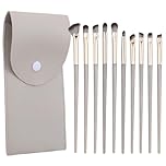 10 PCS Eyeshadow Brushes Set, Travel Makeup Brush Set Brushes Eye Shadow Blend Brush Set Soft Synthetic Bristle with Leather Storage Bag for Wedding Bridal Shower Favors