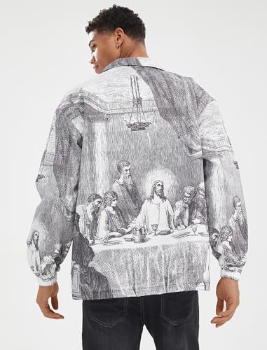 Men's Lightweight Jackets Collared Bomber Windbreaker Zip Up Shirt Jacket Vintage Varsity Golf Coat Jackets for Men4