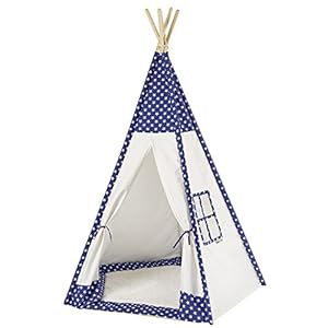 howa Tipi tent sterren wit/blauw incl. vloermat, 185 hoog