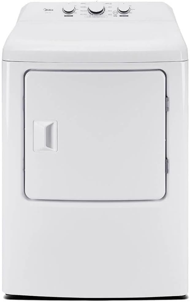 Midea White Top Load Washer and Dryer Pair 3.9 Cu Ft High Efficiency Washer and 6.7 Cu Ft Electric Dryer Bundle with 8 Cycles 4 Temperature Settings Dryer Vent Power Cable and 12 Month CPS Plan