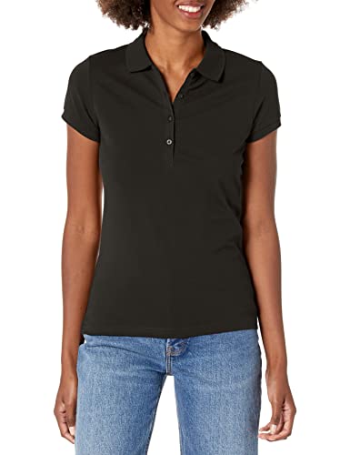 Nautica Juniors Uniform Short Sleeve Pique Polo, Black, 7/9 #TOP18