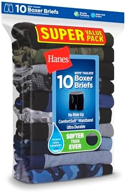 Hanes Boys And Toddler Underwear, Comfort Flex Comfortsoft Briefs, Multiple Packs Available Boxer, Multicolor - 10 Pack, Large US - 2