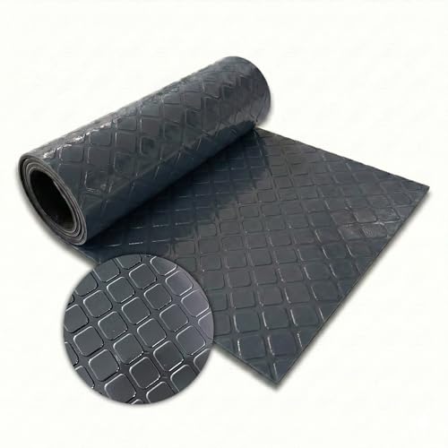 Floordirekt Revêtement de sol en PVC antidérapant carré - Aspect sol industriel - Facile d'entretien et résistant - En rouleau avec découpe - Check Quadra...