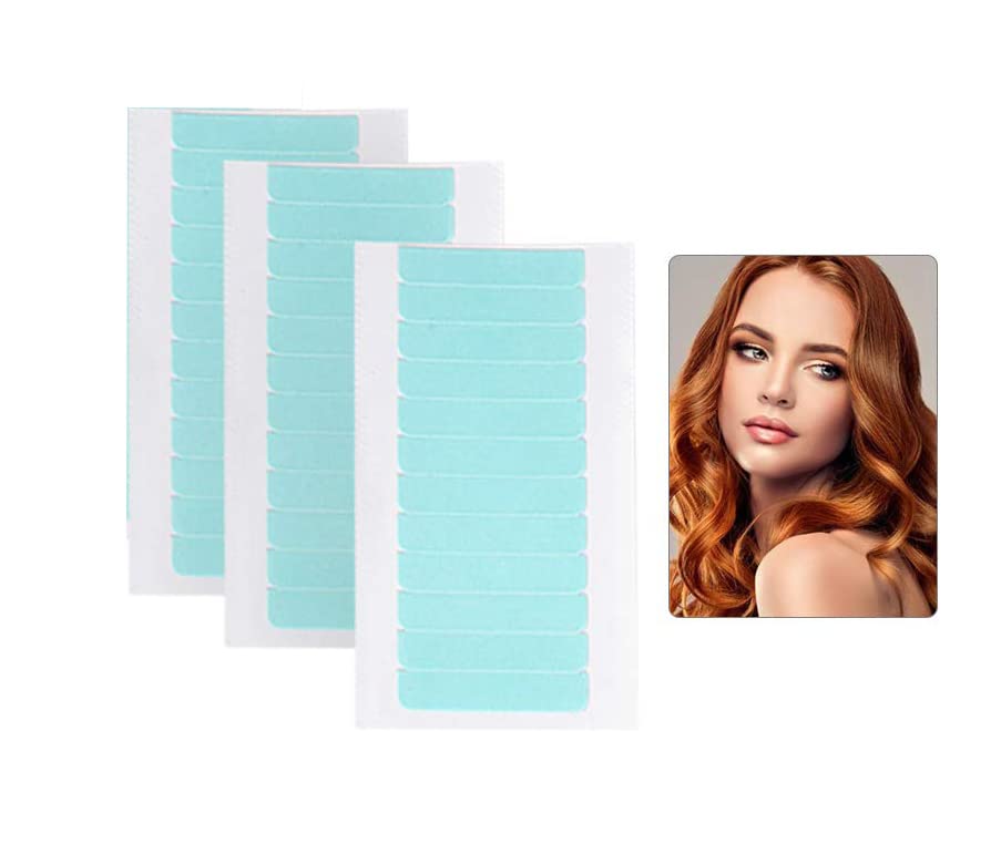 9 Sheet Hair Extension Tape Tabs, Double Sided Adhesive Tapes for Hair Extension, Invisible Double Sided Extension Tapes, Waterproof and Harmless to Hair, Long lasting Adhesion, Blue, 108 Pcs