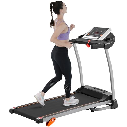 Image of GOWE Easy Folding Treadmill for Home Use, 2.5HP Electric Running, Jogging & Walking Machine with Device Holder & Pulse Sensor, 3-Level Incline Adjustable Compact Foldable