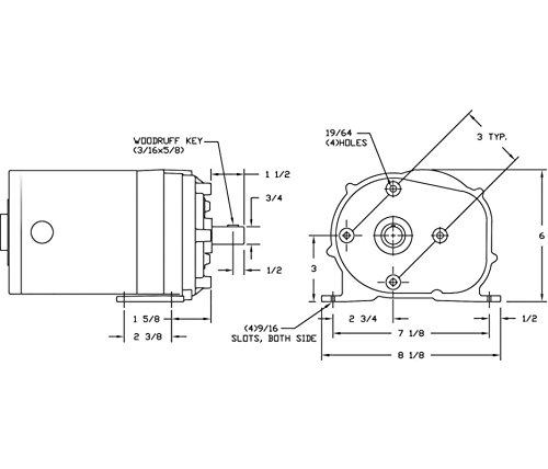 Dayton 1Lpp7 Ac Gearmotor 115 Nameplate Rpm 6 Max. Torque 600.0 In.-Lb. Enclosure Odp #TOP5