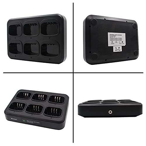 Md380 2200Mah Li-Ion Battery With Multi Unit 6-Way Charger Compatible For Tyt Md-380 Md-Uv380 Rt3 Two Way Radio #TOP6