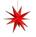 Produktbild Steinfigurenwelt Giessen LED WEIHNACHTSSTERN 3D Ø 25 cm 18 Zacken inkl. Leuchtmittel und Timer LEUCHTSTERN Außenstern Faltstern Adventsstern Wetterfest für außen und innen 5m Kabel von Dekowelt (Rot)