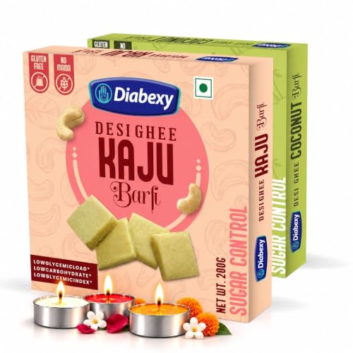 Best Indian Sweets to Make for Festive Guests 102 Diabexy Barfi Combo (Kaju,Coconut) | Diabetes Friendly Sweet with...