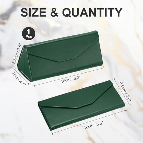 Image of PATIKIL Foldable Glasses Case, Triangle Magnetic Sunglasses Organizer Case PU Leather Hard Eyeglass Case (1 Pcs)