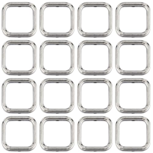 SUNNYCLUE 1 Box 80Pcs 14MM Square Bead Frame Alloy Bead Frames Bulk Tibetan Style Vintage Silver Hollow Metal Frames Beads for jewellery Making Bead Assortments DIY Craft Bracelets Necklaces Earrings