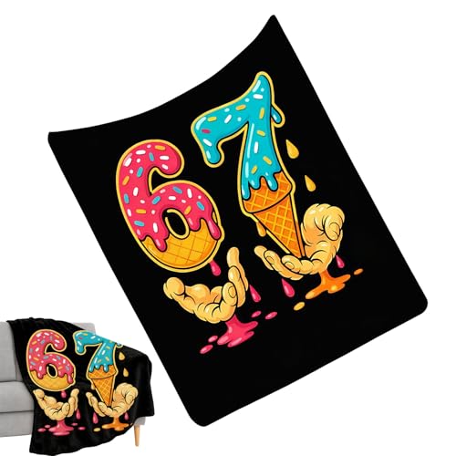 Generisch Manta de franela, con impresión de números, para adultos, adolescentes, mujeres, Navidad, cumpleaños, dormitorio, sofá, decoración de sofá, lugar de trabajo