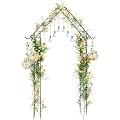 Heavy Duty Garden Arch Trellis for Climbing Plants Outdoor Garden Arbor Arches Flower Arch Arched Trellis for Raised Plant Support, Metal Arch Backdrop Stand for Wedding Party Christmas Decoration
