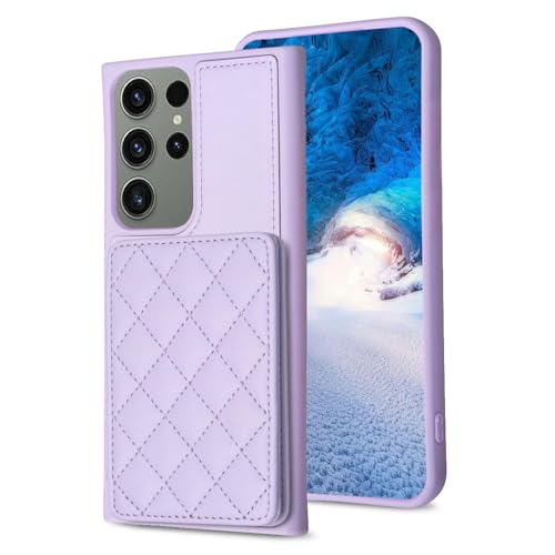 Étui en cuir de qualité pour Galaxy S21 Plus, protection chic violette