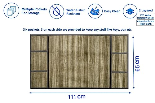 Image of Stylista Refridgerator top Cover Suitable for Samsung RR24C2823S8 /NL, 223 Liter Fridge, Dimension (WXD) 65x111 CM, Wooden Pattern Beige