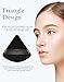 2pcs Triangle Powder Puff Makeup Sponge Powder Puffs for Face Powder Loose Powder, Velour Cosmetic Foundation Sponge Setting Powder Puff Beauty Makeup Tool Wet Dry, Black