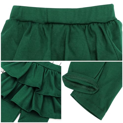 Image of BOOPH Little Girls Leggings with Ruffle Tutu Skirt Kids Uniform Pants | Footless Tights 4-14 Year
