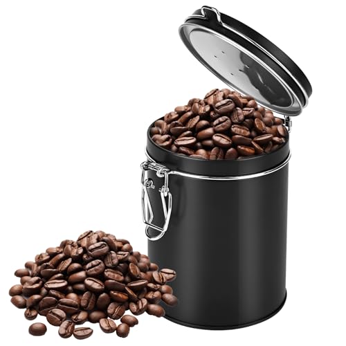 Hermetyczne puszki na kawa ze stali nierdzewnej, 450 ml, próżniowe puszki z zaworem wylotowym, do przechowywania herbaty, orzechów, kakao