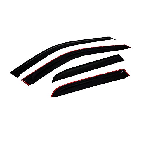 Gldifa Wind Deflector Compatible with 2008-2017 Lancer/Evolution Sedan Smoke Sun/Rain Guards Window Visors