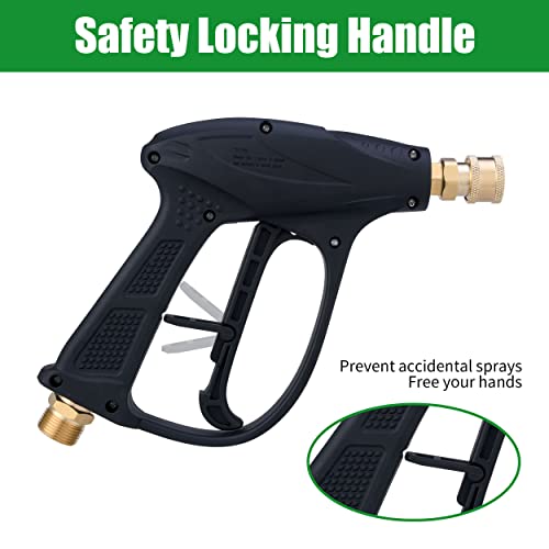 Ridge Washer High Pressure Washer Gun, Power Washer Short Handle Gun With 5 Replacement Spray Nozzle Tips And Holder, M22 14Mm Fitting, Max 2900 Psi #TOP4