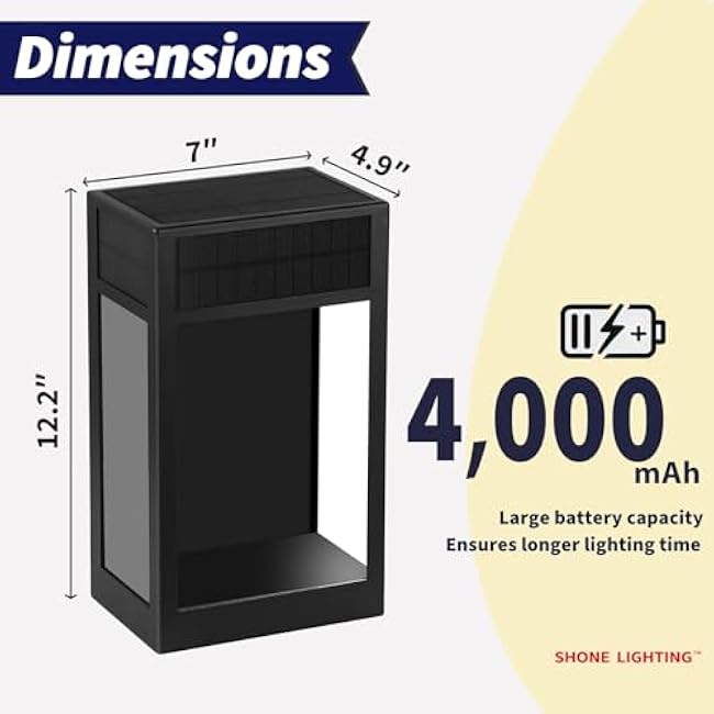 Solar Patio Wall Light, Elegant Porch Sconce LED, Tempered Glass & Stainless-Steel Lantern, Waterproof Outdoor Lamp Anti-Glare for Garage, Front Door Entry, Barn, Yard, Warm White, 2Pk