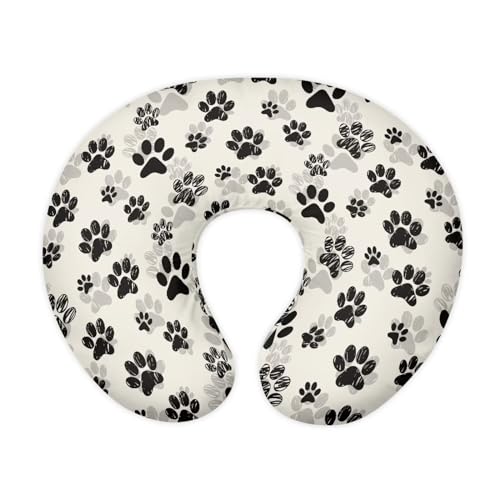 Eheartsgir Dog Paws Nursing Pillow Case for Newborn Babies Skin-Friendly Breathable Feeding Pillows Support Cover with Hidden Zipper for Boys Girls New Parents Gift