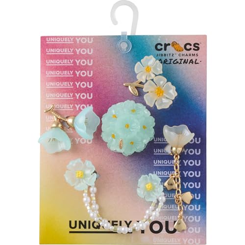 Image of Crocs, Unisex, Jibbitz Around The World, Blue Dainty Floral, One Size, One Size