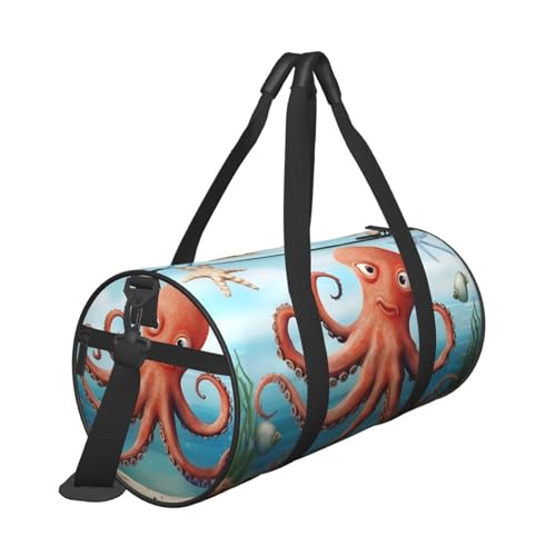 Travel Bag For Women,Beach Octopus Starfish Print Personal Item Duffle Bags,Weekend Travel Duffel Tote Bag,Travel Sport Gym Bag For Men,Airplane Travel Essentials For Flying3
