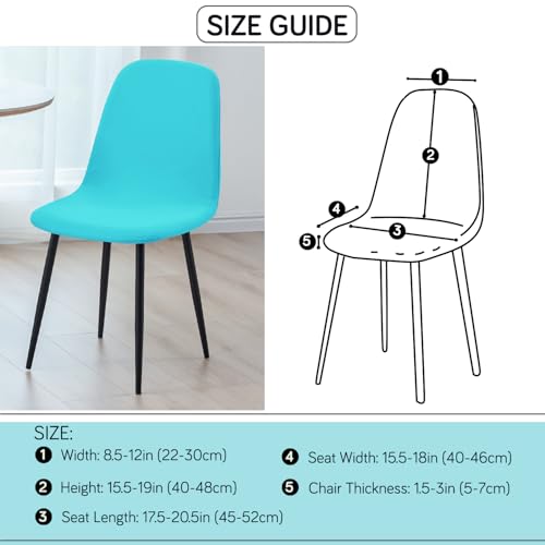 Image of HOKIPO 'SereneSolids' 140 GSM Shell Chair Cover, Mid Century Modern Dining Chair Cover, Pack of 1, Sky Blue (AR-6248-SBL)