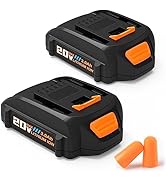 Aazon.co: 2-Pack 6.0Ah Replaceent Battery For Worx 20V Battery For - View #6