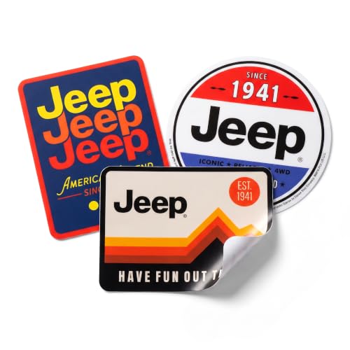 Jeep Heritage Logo Sticker Set 3-Pack – Vintage Since 1941 Vinyl Decals for Garage, Toolboxes & Gear by Jeep - Used condition - US$10.02